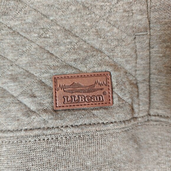 L.L.BEAN Quilted Quarter-Zip Pullover Sweatshirt Brown Women's Brown Size Large - Picture 9 of 12